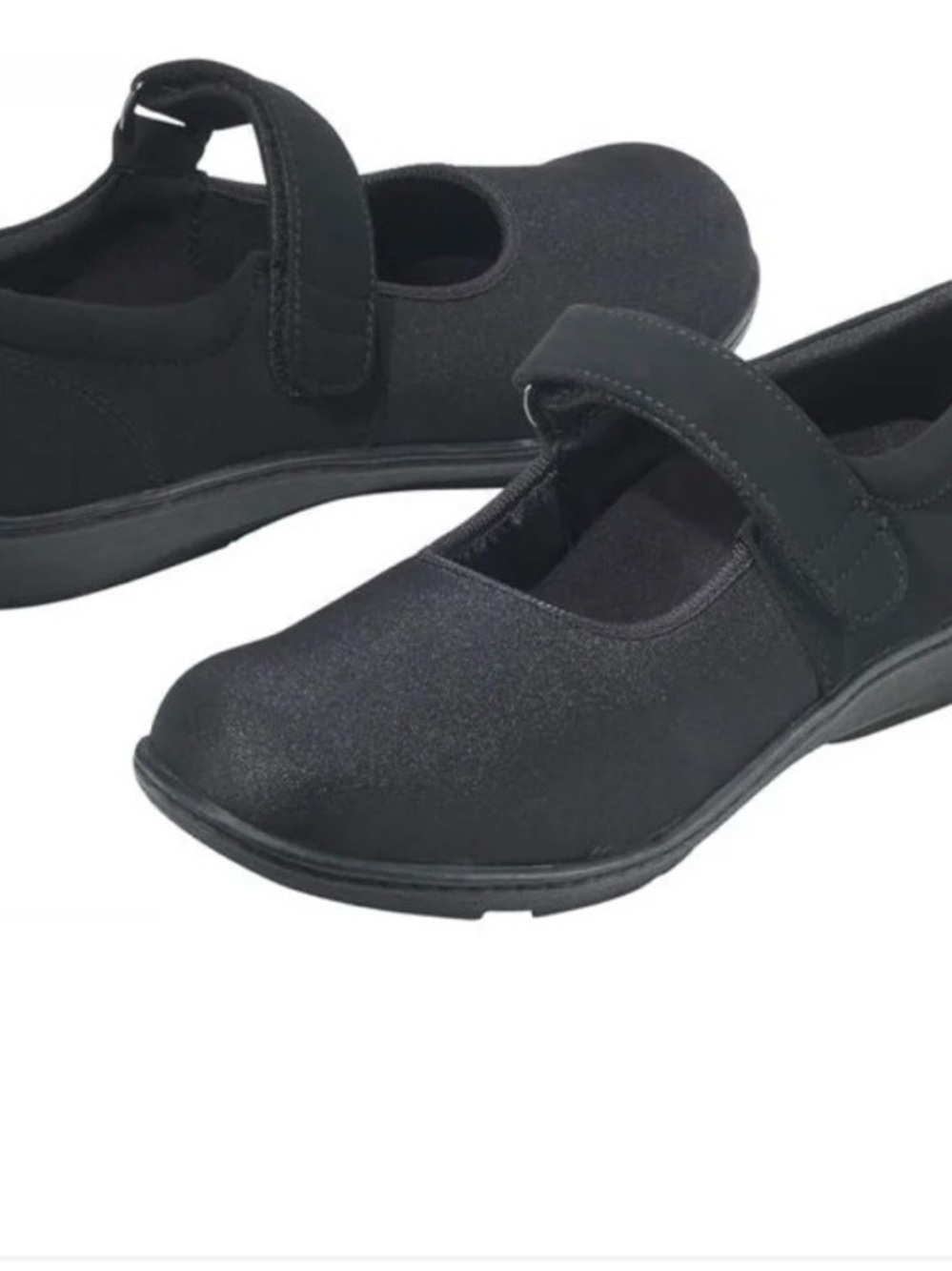 Aetrex Black Mary Jane Flat with Strap